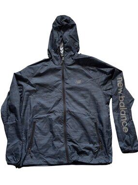New Balance Gray Lightweight Hooded Windbreaker Size L